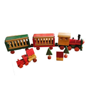 Windsor Collection‎ – Wooden Train Set 18" Long with Accessories Retro Nostalgic
